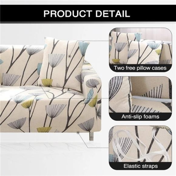 Printed Sofa Cover Stretch Couch Cover Sofa Slipcovers for 3 Cushion Couch - Picture 4 of 6